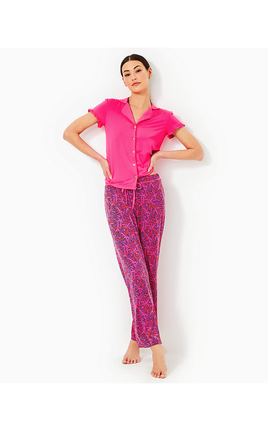 PJ KNIT PANT - PASSION FRUIT PINK - STAR SEARCHING