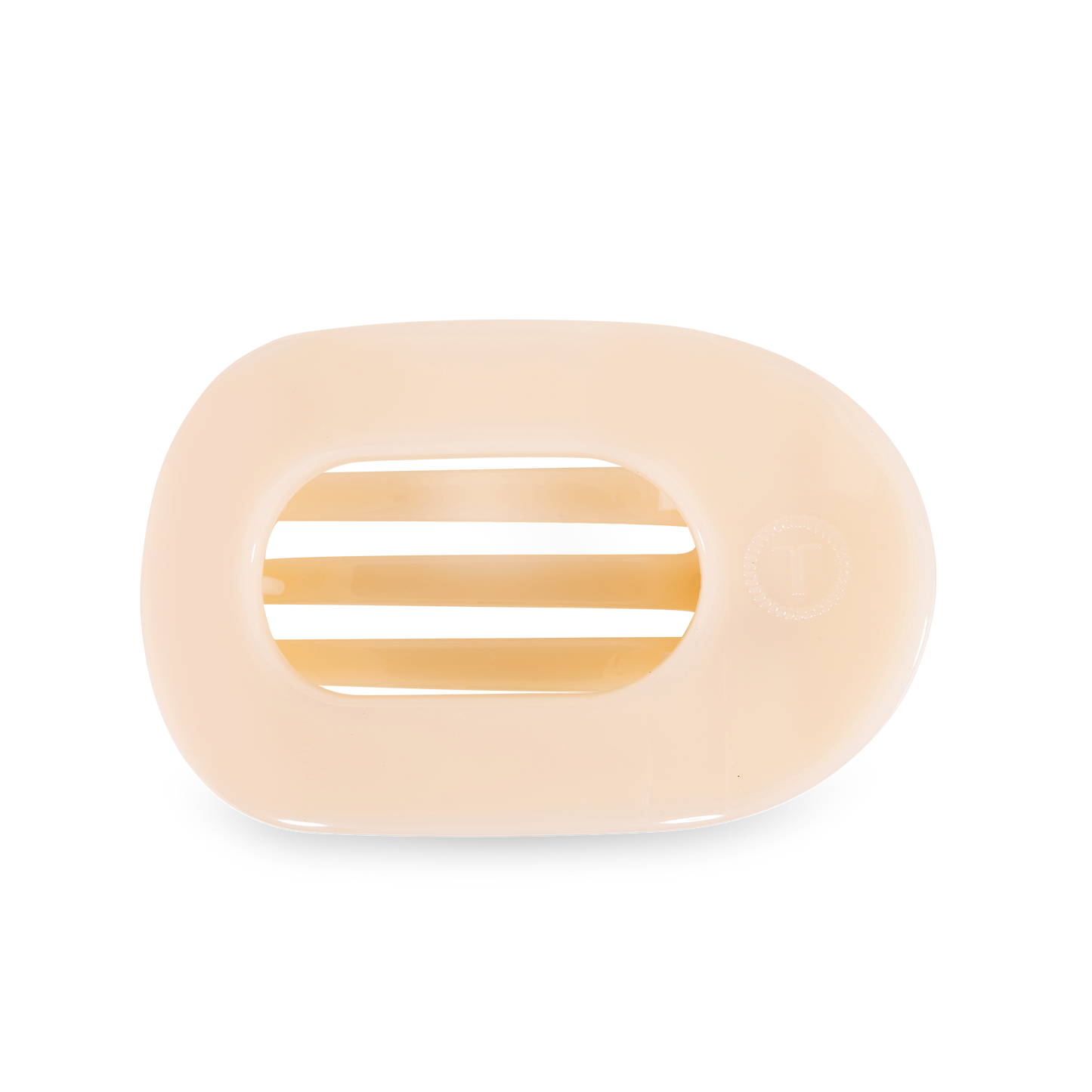 TELETIES - Round Flat Hair Clip | Large | Almond Beige