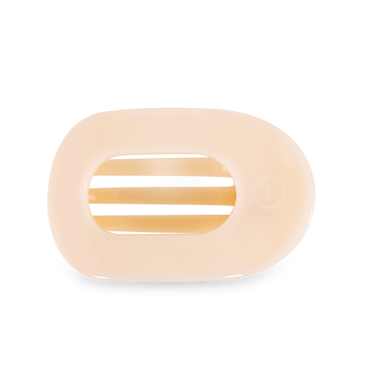 TELETIES - Round Flat Hair Clip | Large | Almond Beige