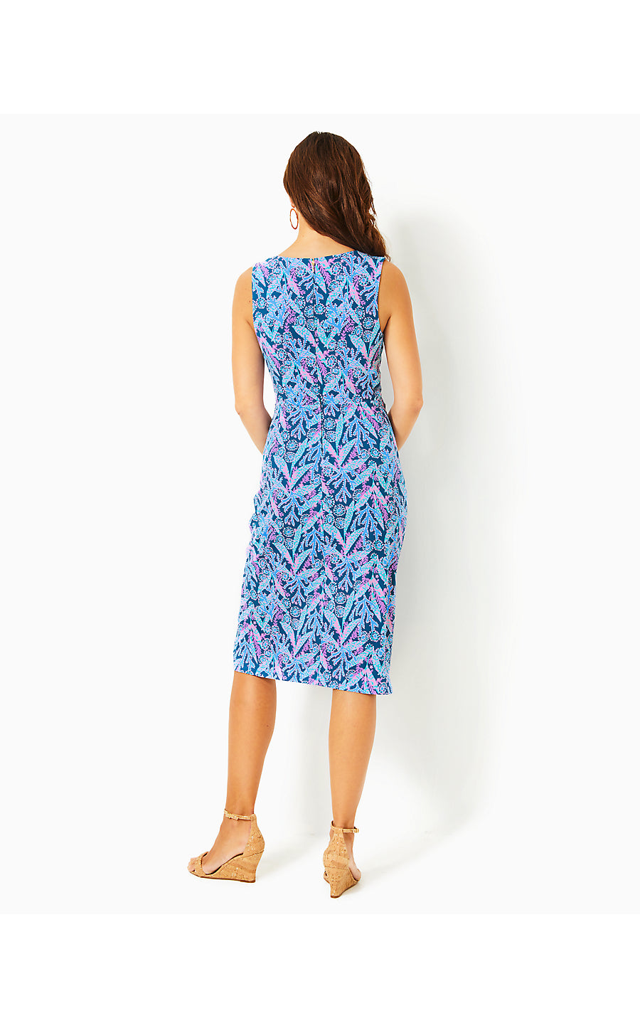 ODELLA V-NECK MIDI DRESS - BARTON BLUE - STAR GAZING