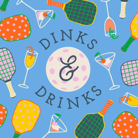 Dinks and Drinks Pickleball Cocktail Napkins