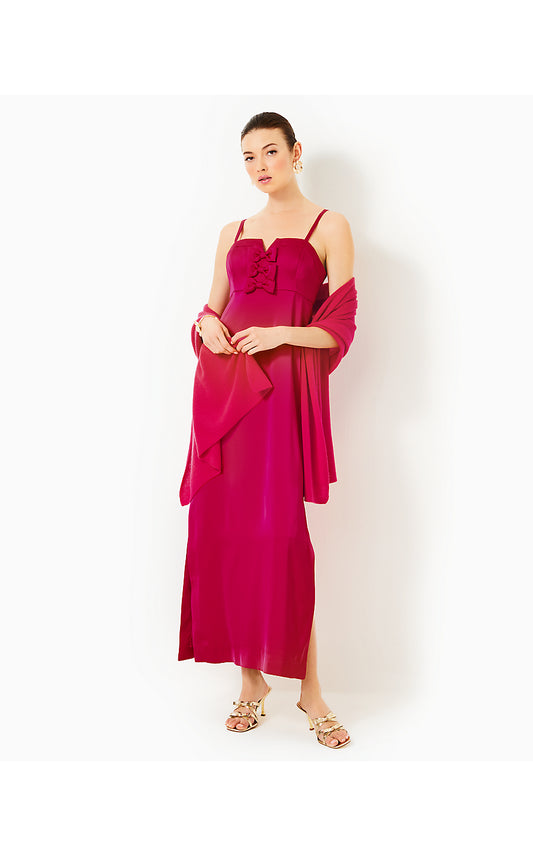 JEAN MAXI DRESS - RASPBERRY ROUGE