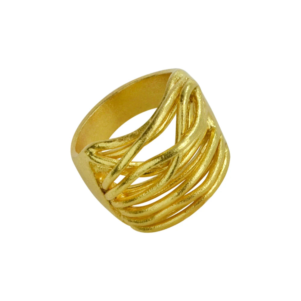 Silver Onda Tangled Ring