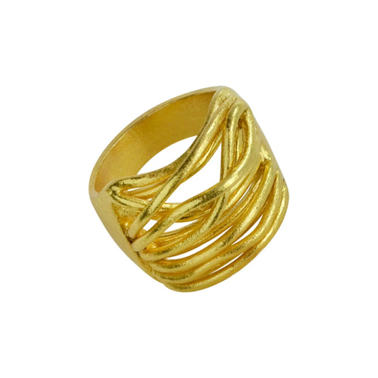 Silver Onda Tangled Ring