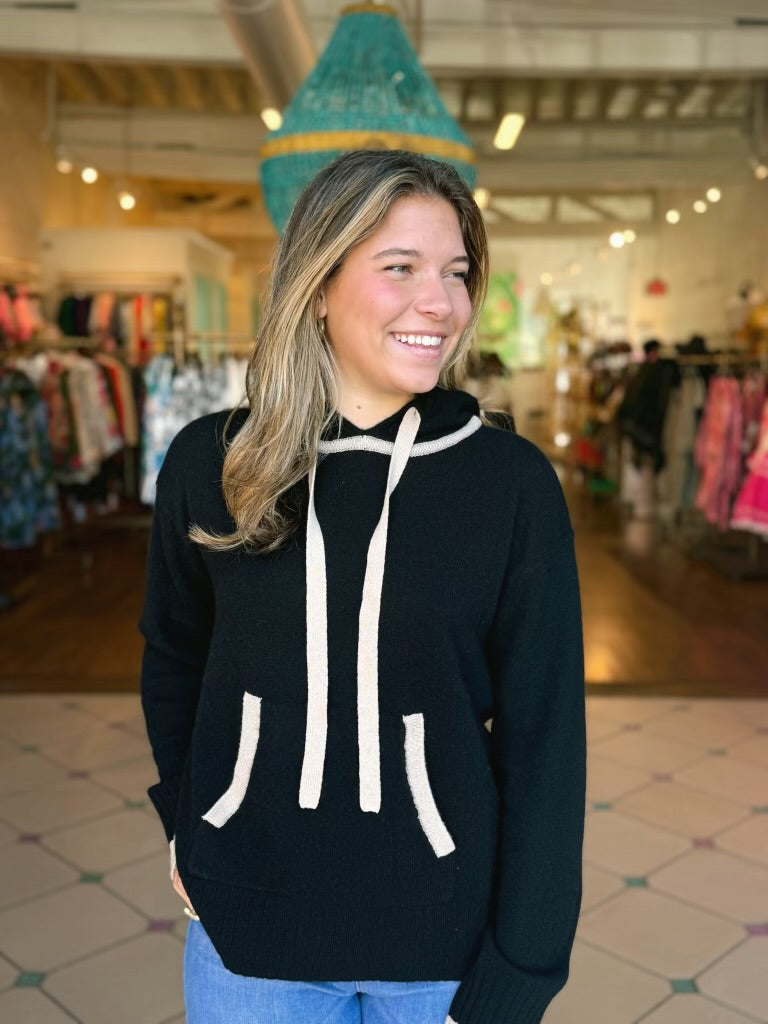 Cashmere Piper Hoodie - Ebony and Chai