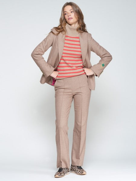 TROUSER CARLA PUNTO DIAGONAL BEIGE