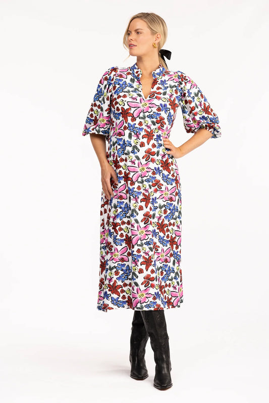 BROOKS DRESS- ABSTRACT GARDEN