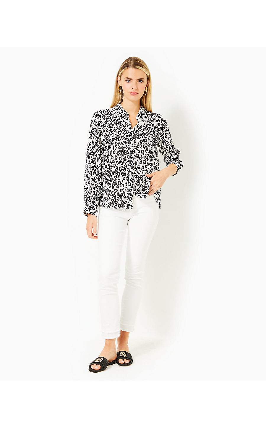 KIRAN BUTTON DOWN TOP - COCONUT - LETS PAWTY