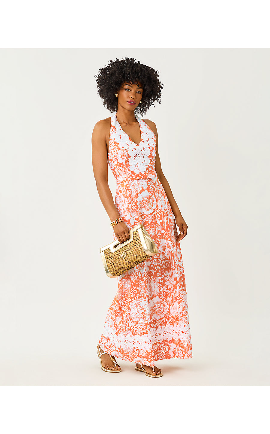 BELINDA MAXI DRESS - SUNSET ORANGE - BUDDING ROMANCE