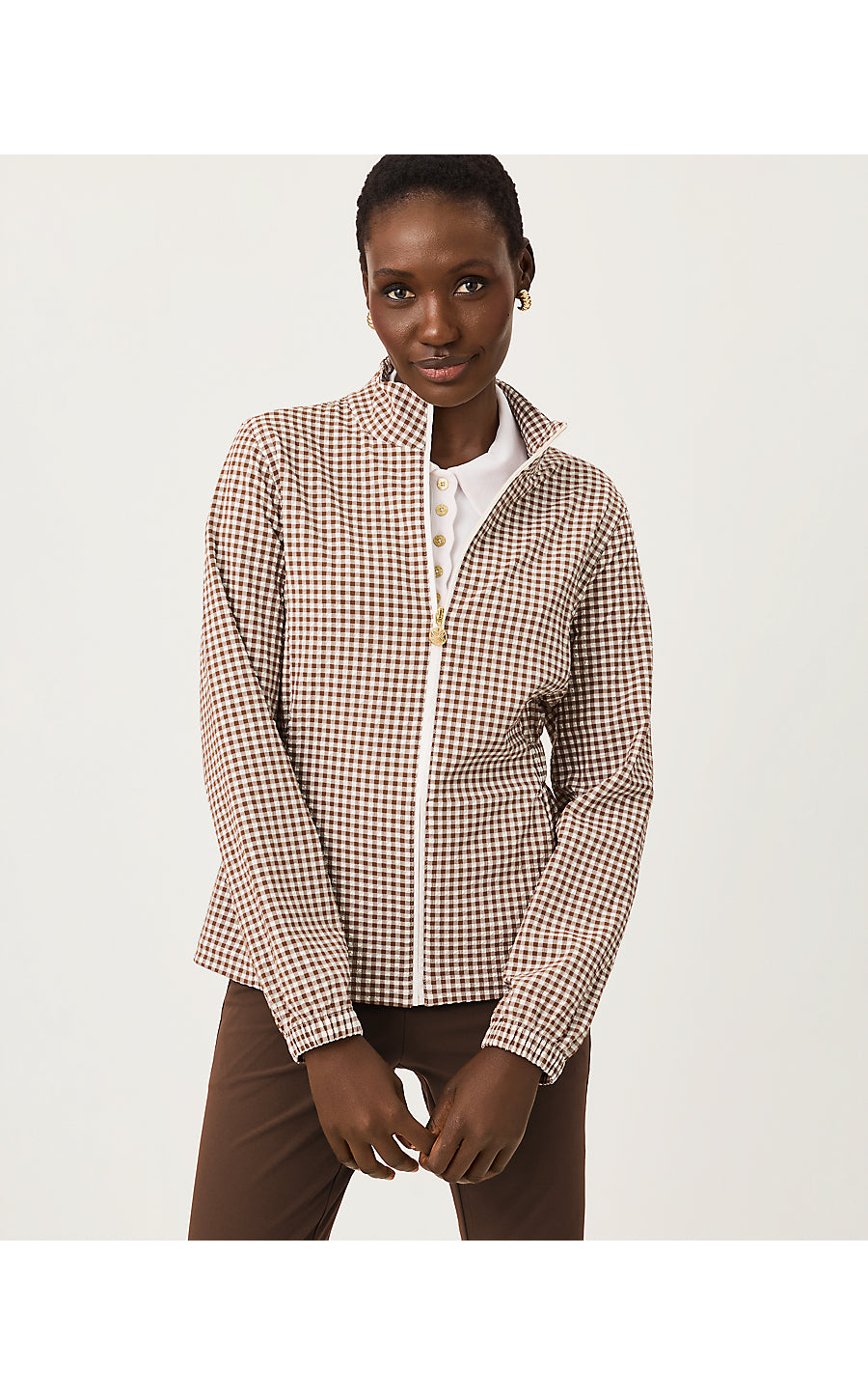 AINSLEY JACKET UPF 50+ - COCO BEACH - MINI PERFORMANCE GINGHAM