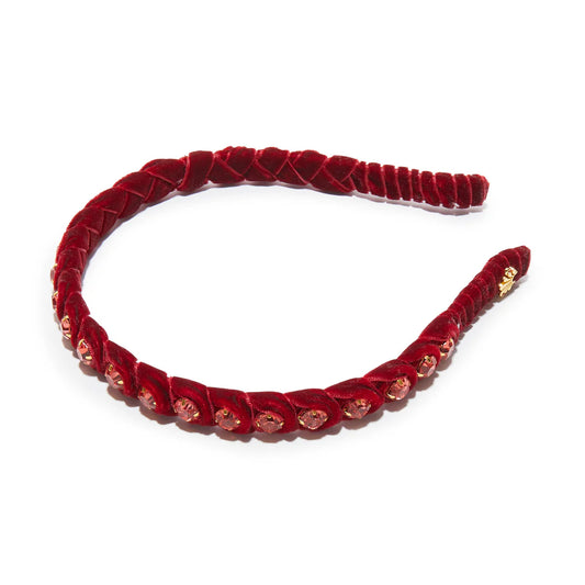 GRADUATED CRYSTAL HEADBAND- MERLOT