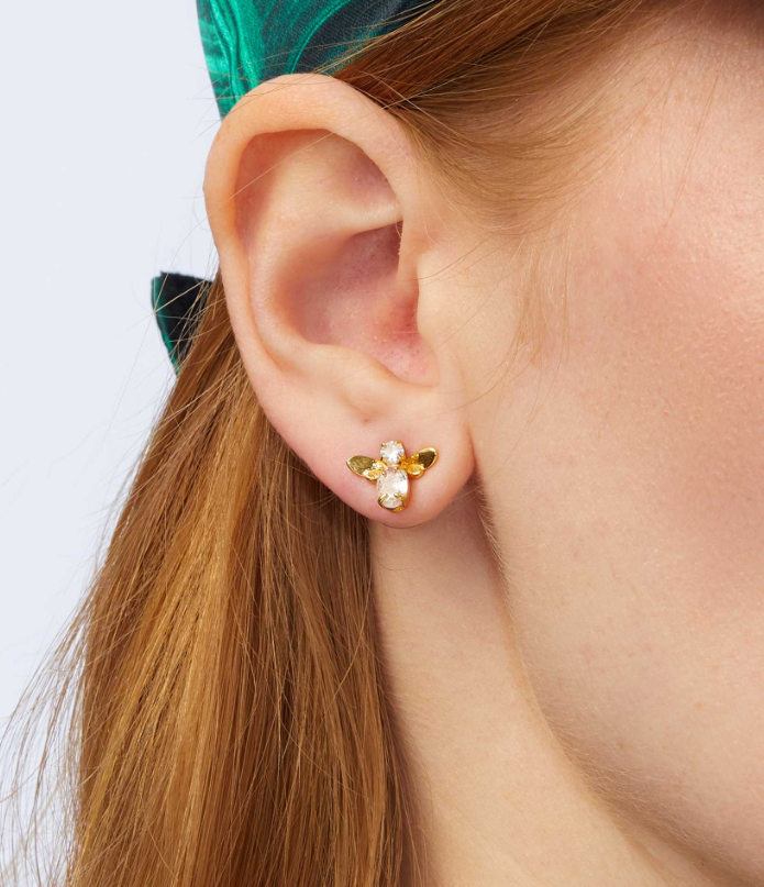 CRYSTAL HONEYBEE STUD EARRINGS