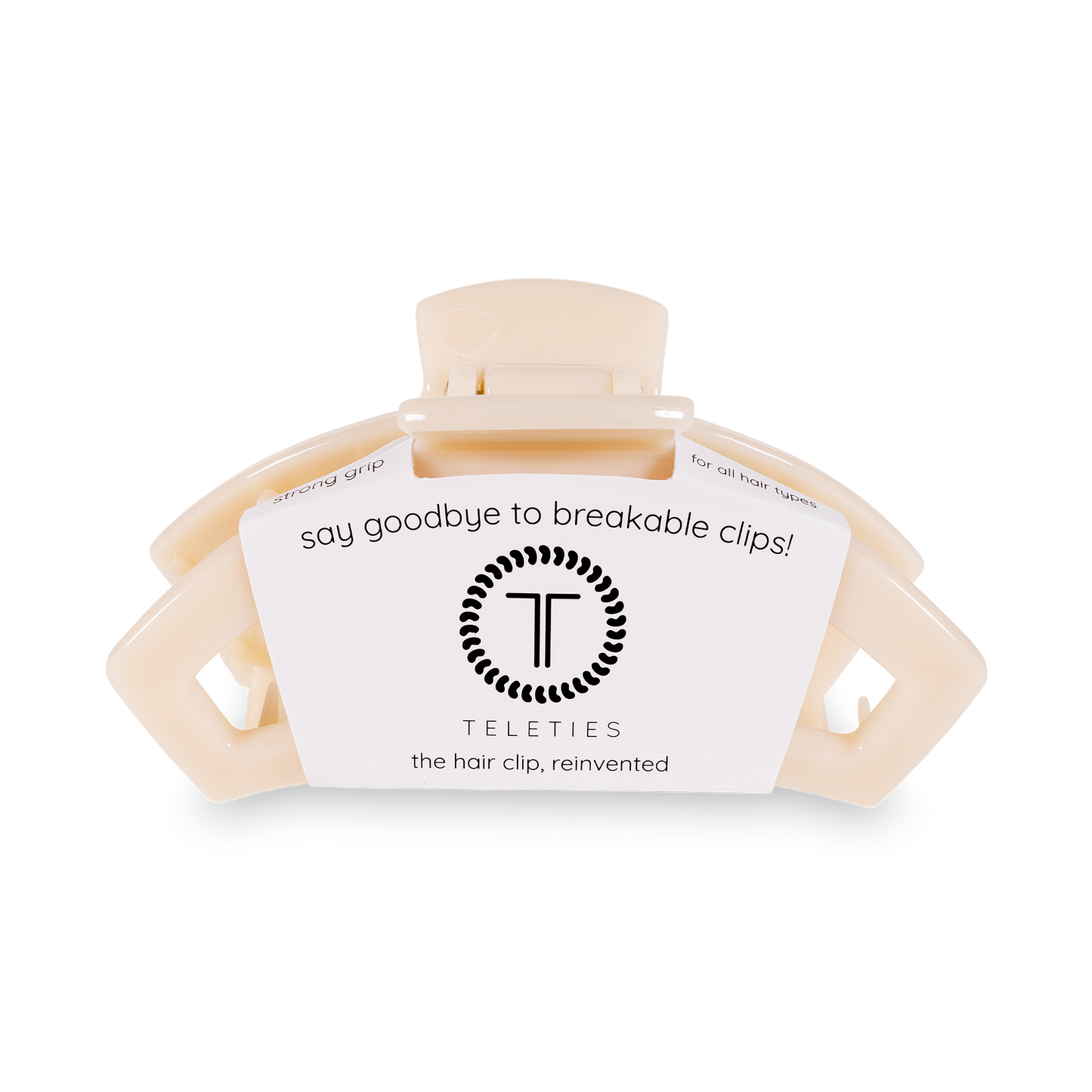 TELETIES - Open Hair Clip | Small | Almond Beige
