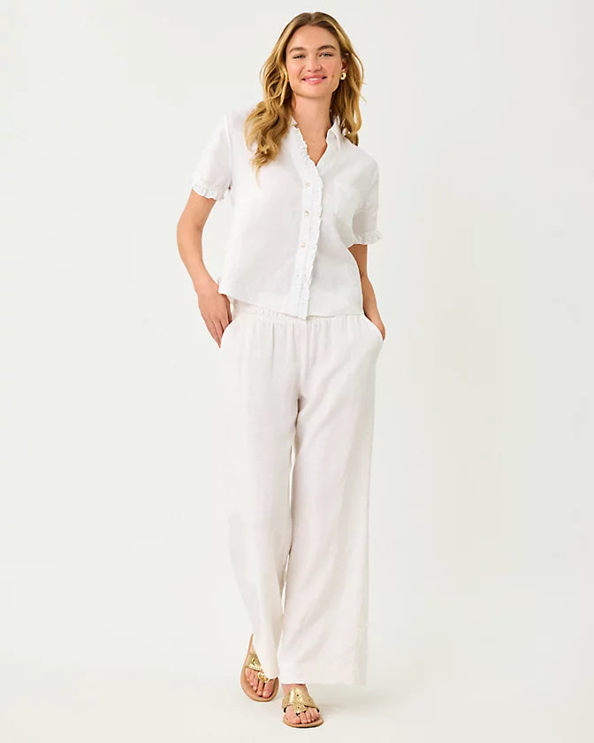 MIRABELLA LINEN PALAZZO - RESORT WHITE
