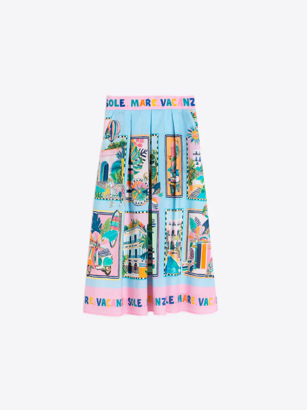 BLUE HOLIDAY PRINT SKIRT