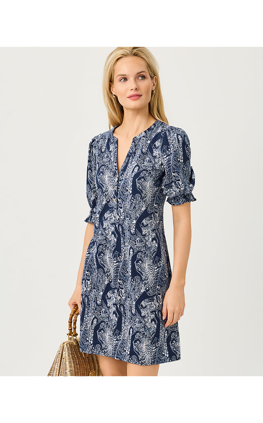 DELSIE DRESS - LOW TIDE NAVY - LIL PALM PROWL
