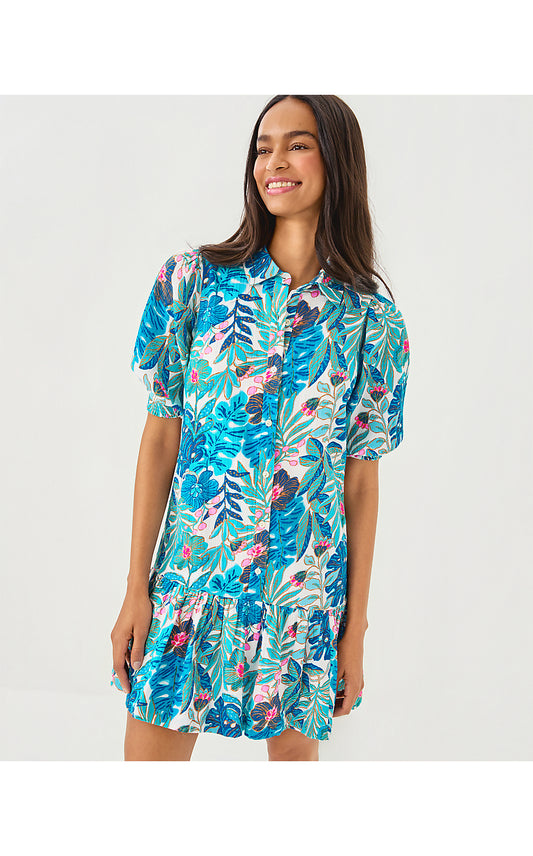 BRETT DRESS - BREEZY AQUA - BEST FRONDS FOREVER