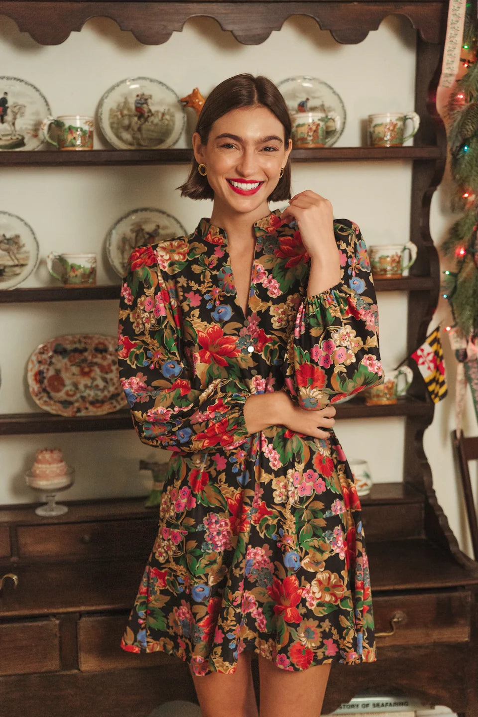 Hazel Dress Midnight Petals