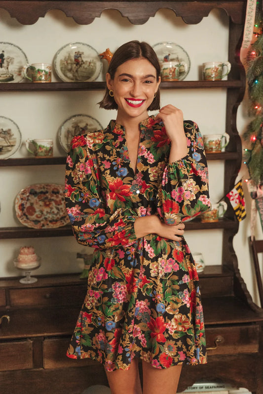 Hazel Dress Midnight Petals