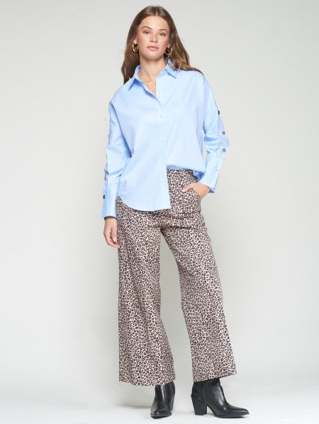 WIDE-LEG LEOPARD PRINT TROUSERS