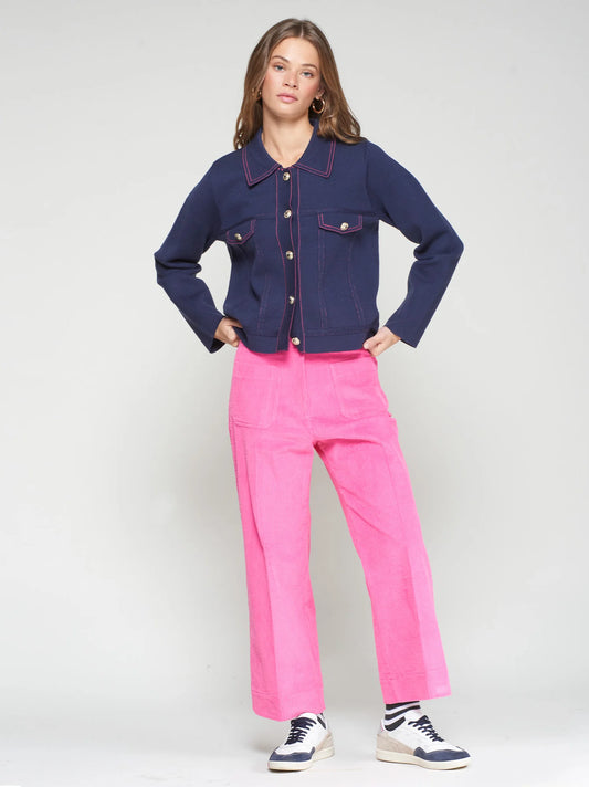 FUCHSIA CORDUROY TROUSER/TROUSER DORIN PANA ROSA