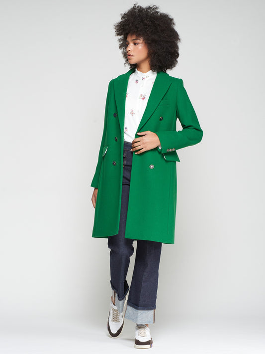 GREEN DOUBLE-BREASTED COAT/COAT LIAN VERDE LANA