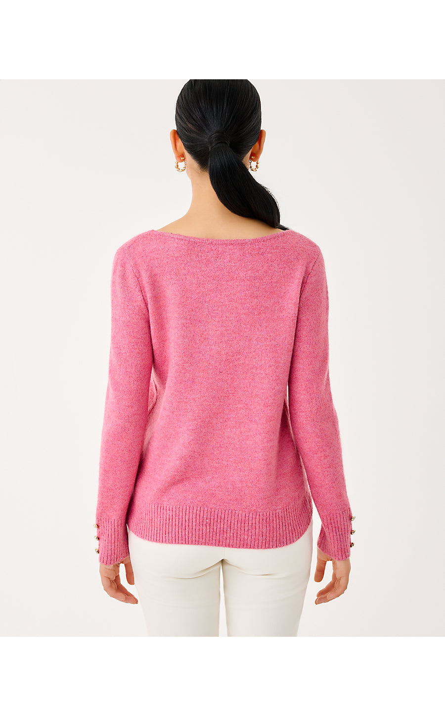 LOLA SEQUIN SWEATER - CONFETTI PINK METALLIC