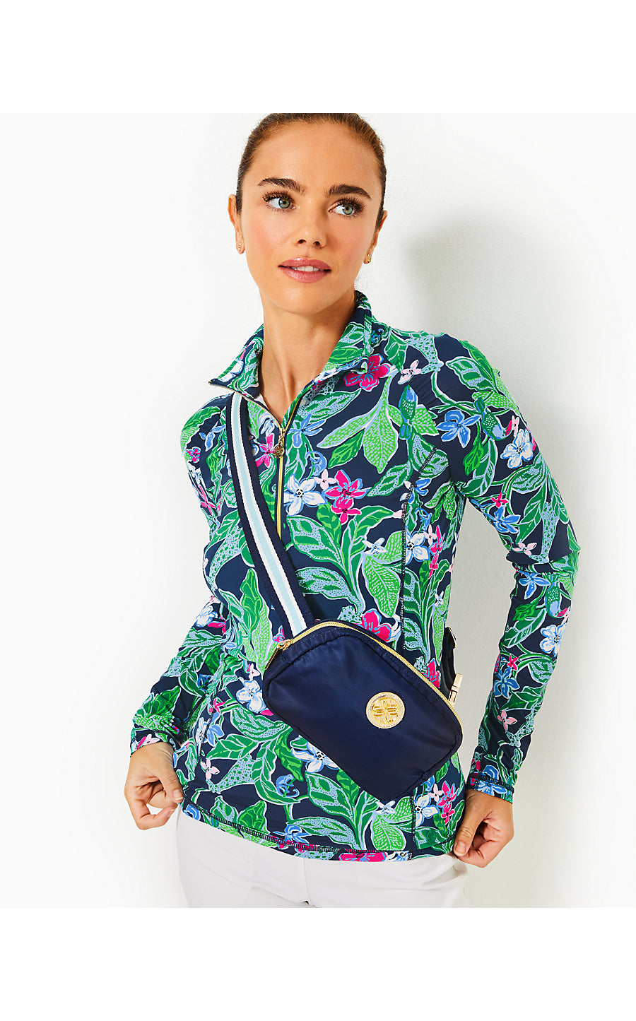 JUSTINE HALF ZIP UPF 50+ - MULTI - UNTAMED