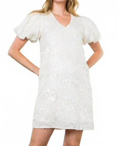 Short Puff Sleeve Sequin Dress