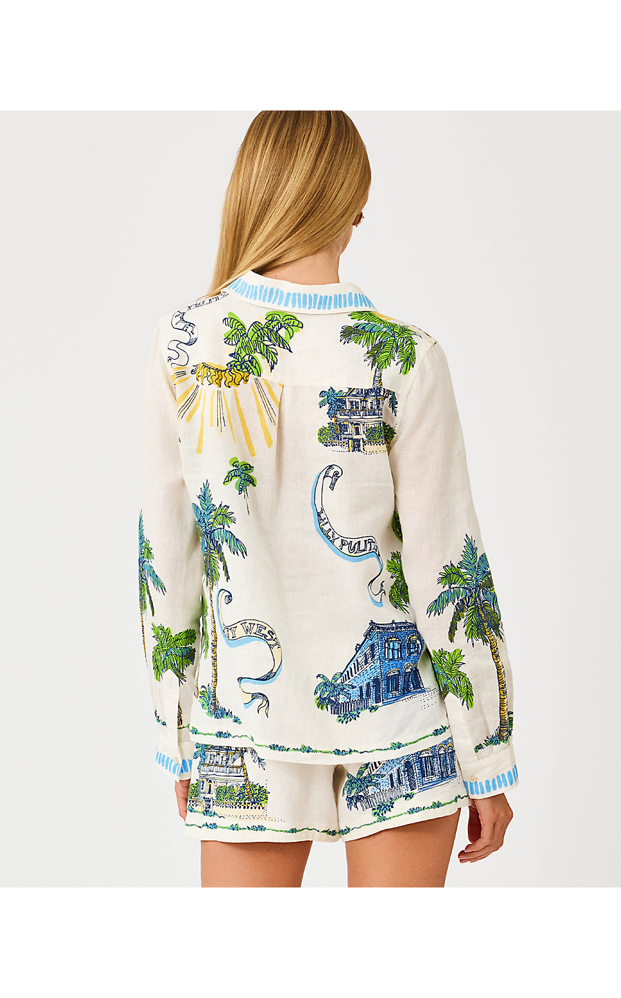 SUSANA BUTTON DOWN - COCONUT - KEY WEST TOILE ENGINEERED BUTTON DOWN