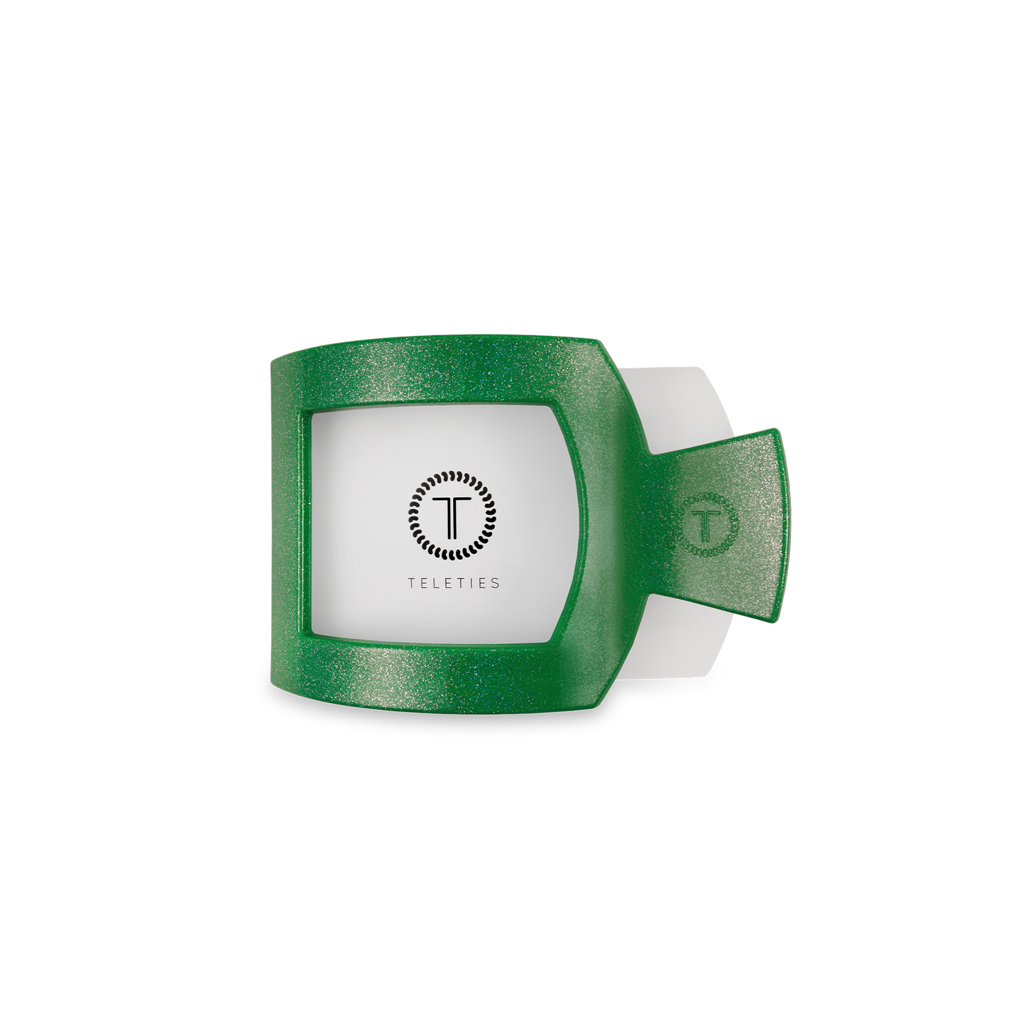TELETIES - Square Flat Hair Clip | Small | Shamrock Shimmer