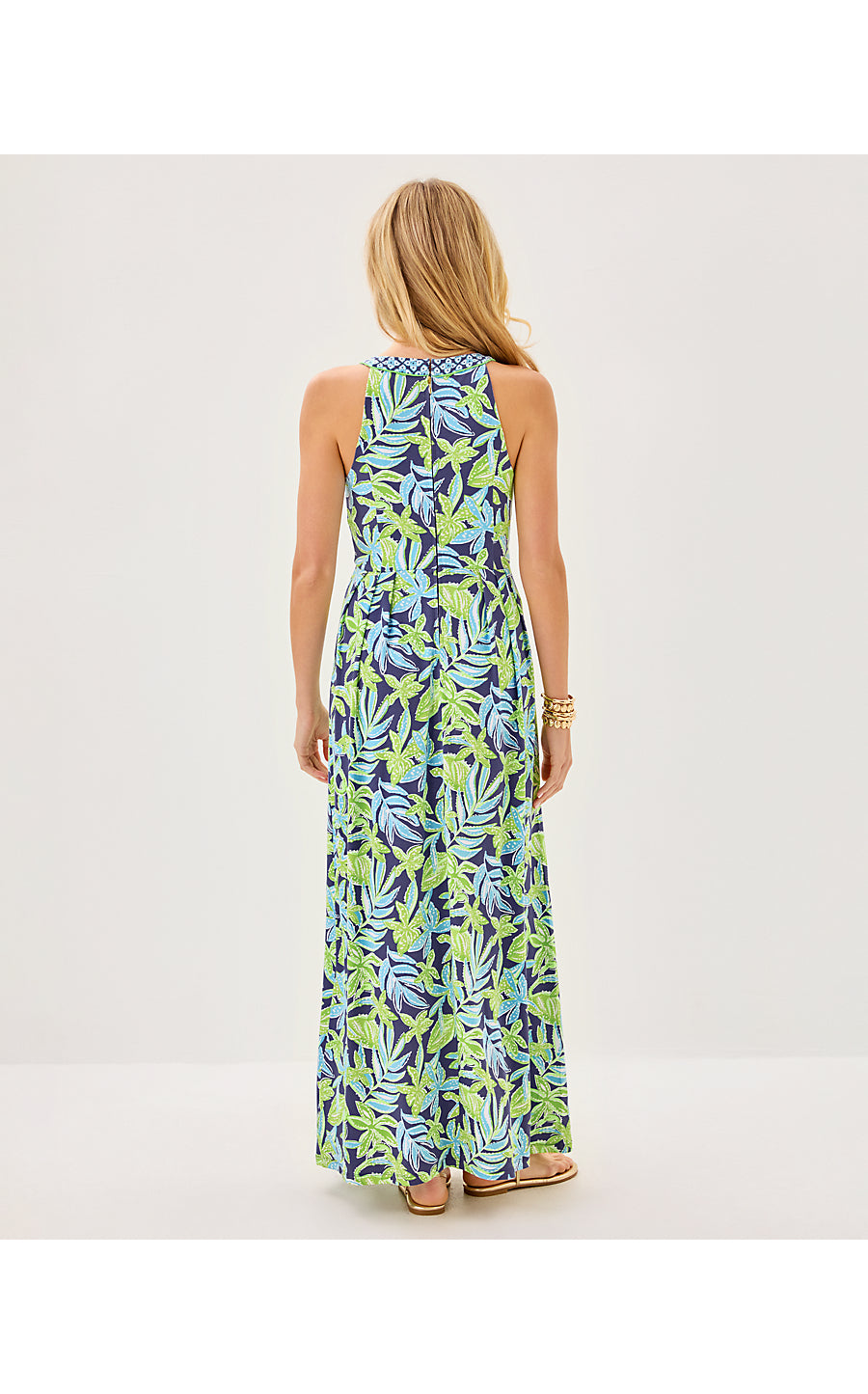 CARMILLA MAXI DRESS - SAPPHIRE POOL - TROPICAL TANGO ENGINEERED KNIT MAXI