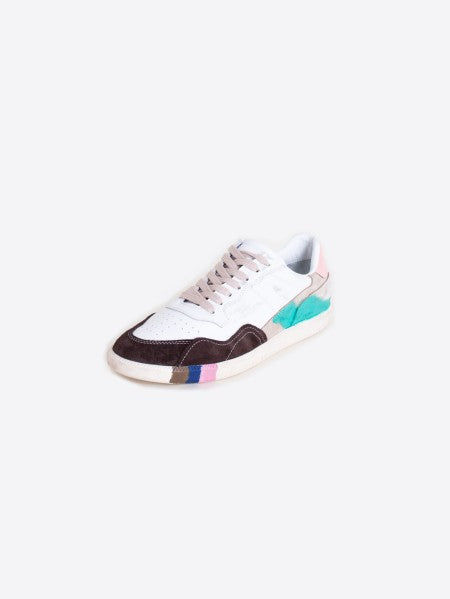 SHOE SNEAKER PIEL PUNTERA WITH MIX COLOR MARRON