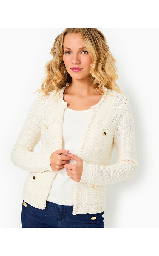 KENTON CARDIGAN - COCONUT METALLIC