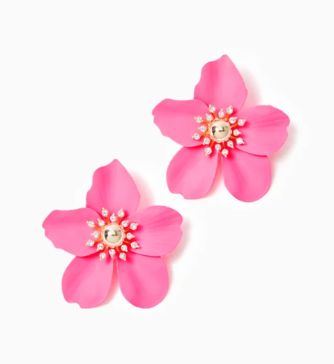 OVERSIZED ORCHID EARRINGS - ROXIE PINK