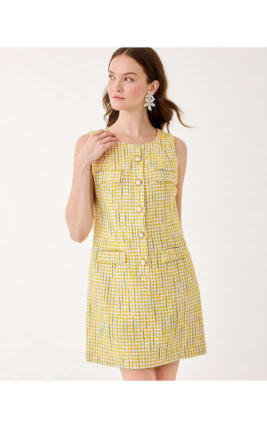 BINDY SHIFT ROMPER - LIMONCELLO - SPACEDYE STRIPE BOUCLE