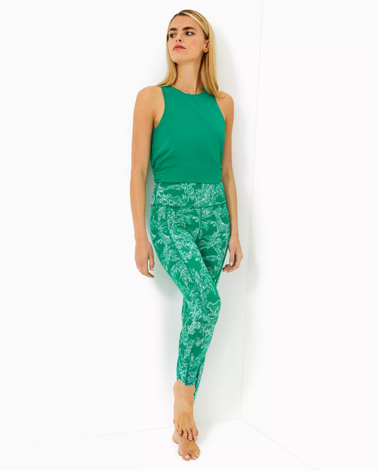 WEEKENDER HIGH RISE LEGGING  -FIDDLE LEAF GREEN - SAFARI PARTY