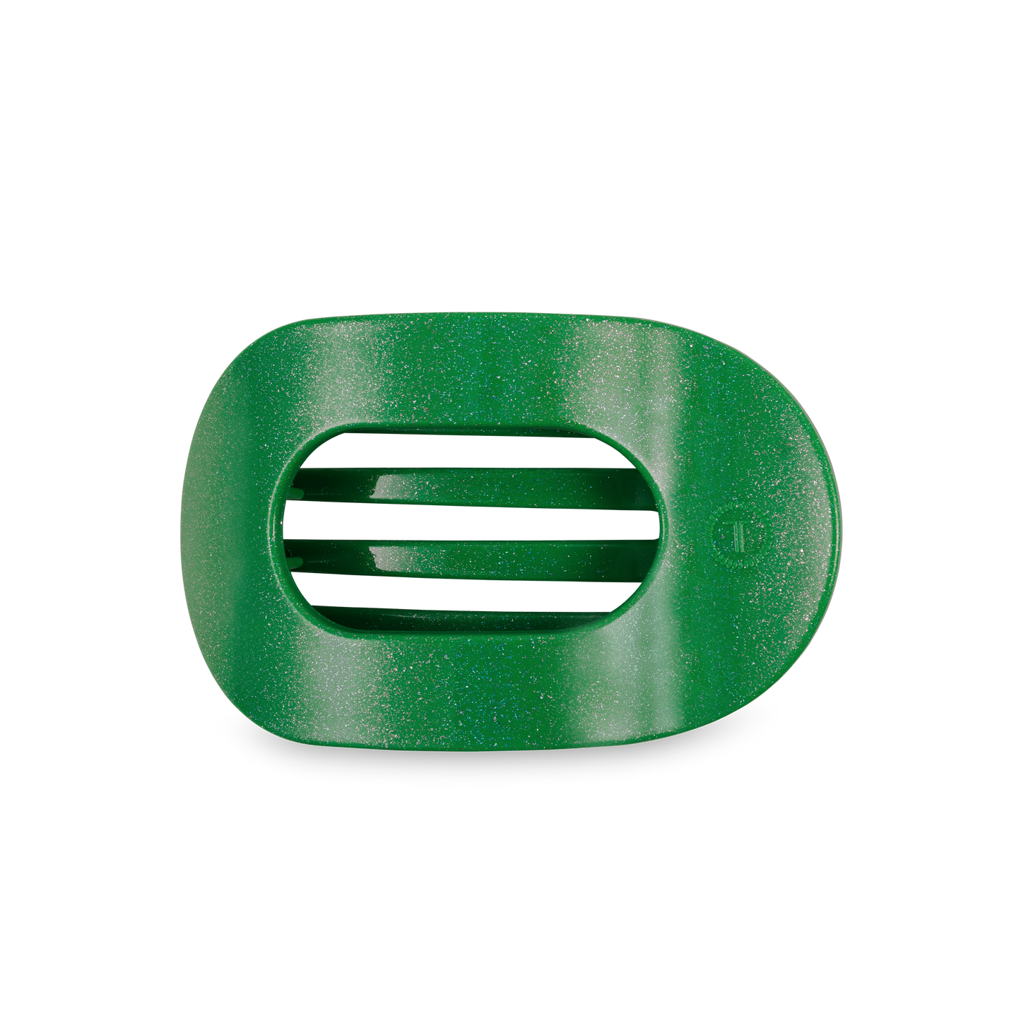 TELETIES - Round Flat Hair Clip | Medium | Shamrock Shimmer