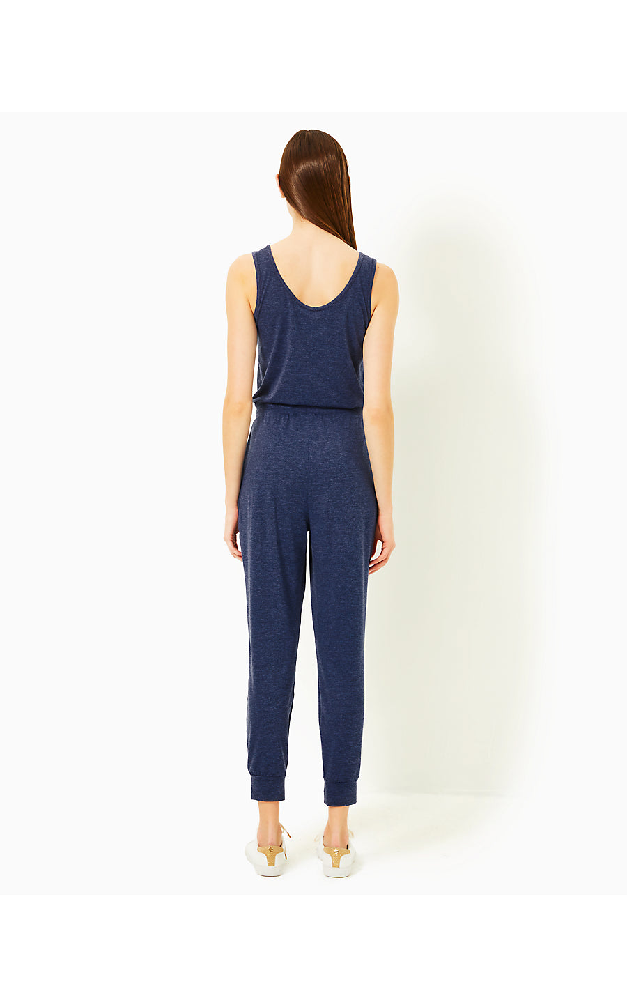 MAISIE JUMPSUIT - HEATHERED MED BLUE X NOIR