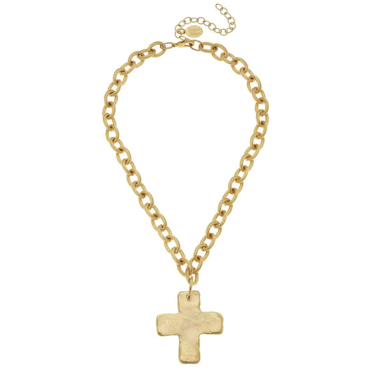 SOLID CROSS NECKLACE - GOLD