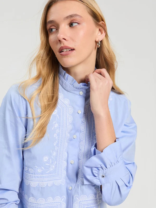 Emroidered Shirt - Light Blue