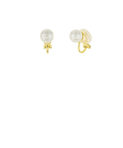 Round Pearl Clip-On Earrings