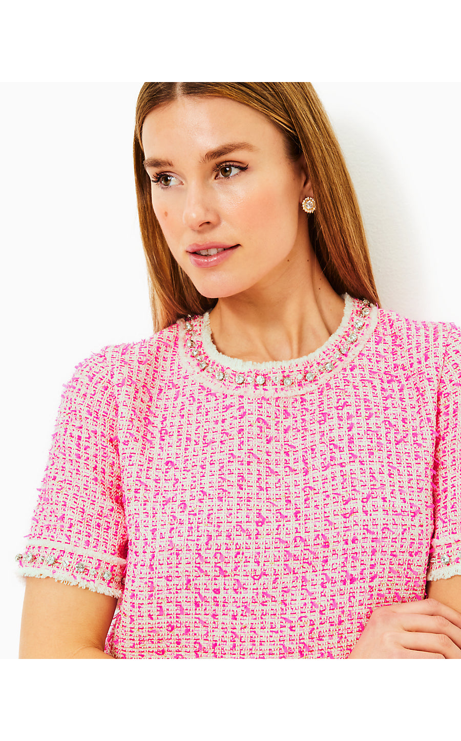 FOLIE TOP - PINK PALMS - FANTASY BOUCLE