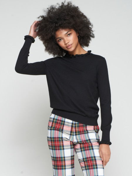 KNITWEAR JERSEY VOLANTES BLACK