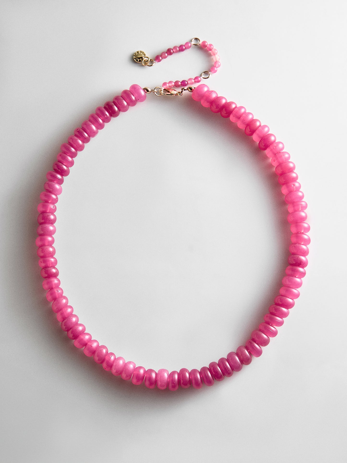 Joyce Semi-Precious Beaded Necklace - Fuschia
