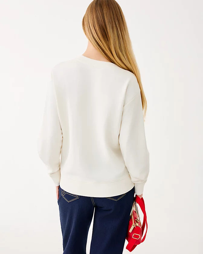 BALLAD LONG SLEEVE SWEATS - COCONUT - FESTIVE FROCKS EMBELLISHMENT