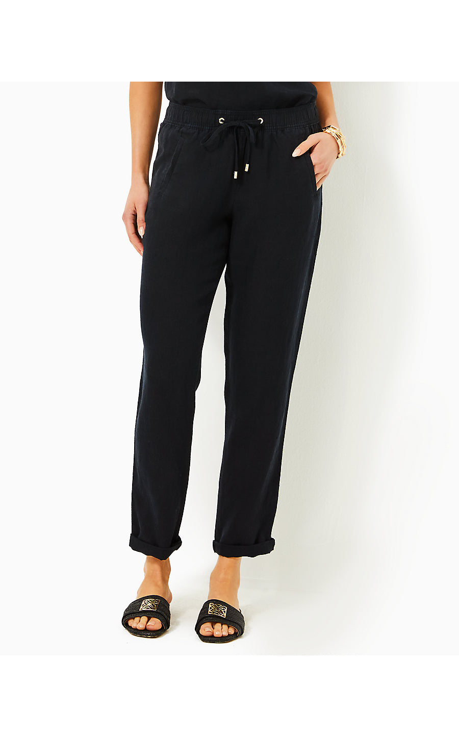 TARON LINEN PANT - NOIR X NOIR