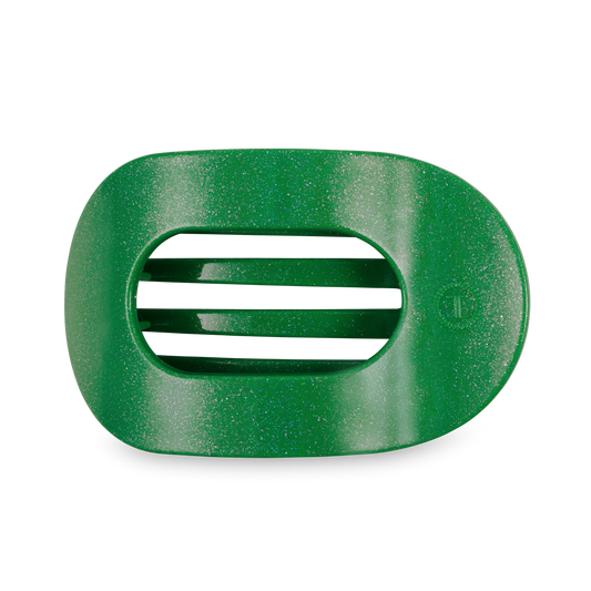 TELETIES - Round Flat Hair Clip | Large | Shamrock Shimmer