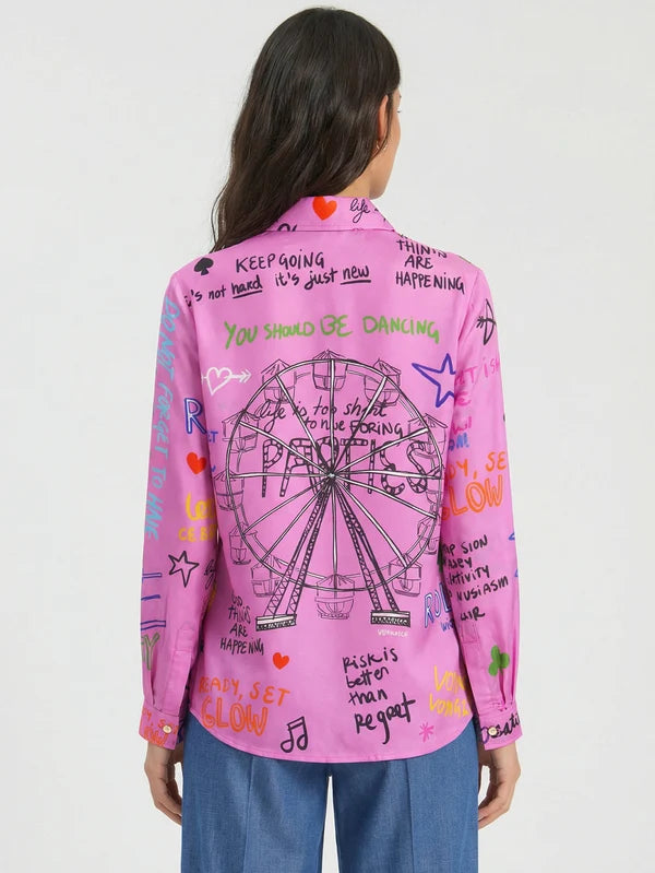 Ferris Wheel Shirt - Pink Silk