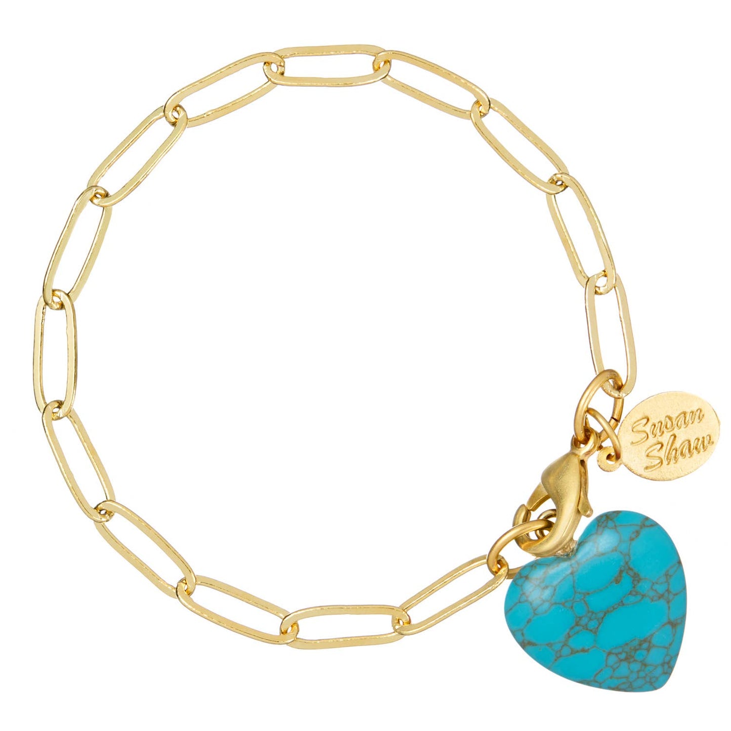 Susan Shaw - Audrey Heart Bracelet : White Turquoise